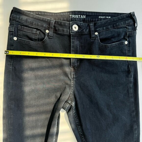 Tristan Black Jeans Slim Urban Straight Silhouette Size 12 - Picture 10 of 14